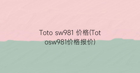 Toto sw981 价格(Totosw981价格报价)